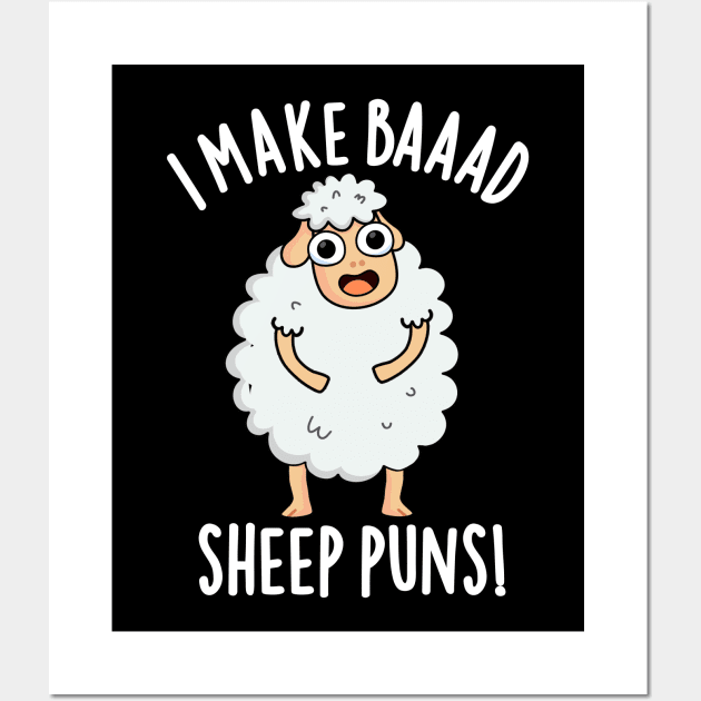 Sheep Happens Funny Poop Pun Wall Art by punnybone